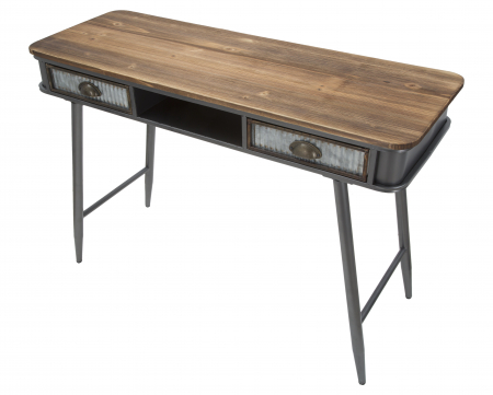 Consola Illinois, fier/lemn brad, gri inchis [2]