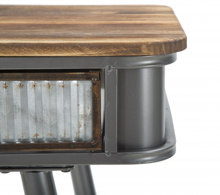 Consola Illinois, fier/lemn brad, gri inchis [6]