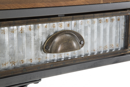 Consola Illinois, fier/lemn brad, gri inchis [1]