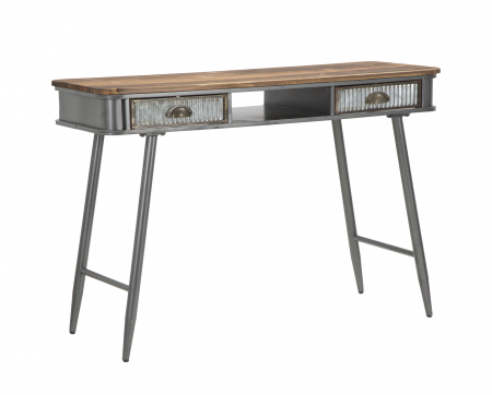 Consola Illinois, fier/lemn brad, gri inchis [0]