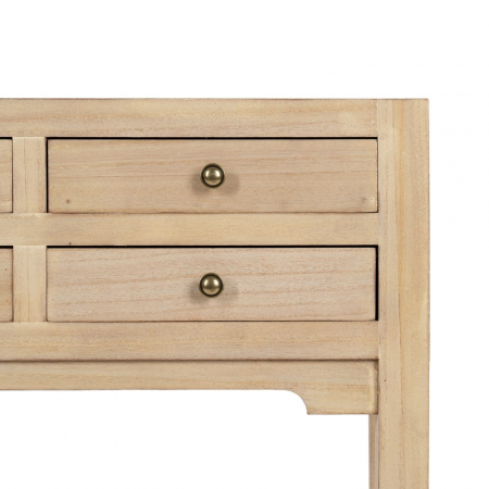 Consolă îngustă 4 sertare lemn paulownia – vedere frontală elegantă [4]