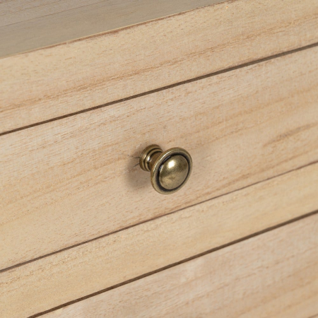 Consolă îngustă 4 sertare lemn paulownia – vedere frontală elegantă [6]