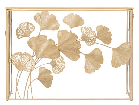 Consola glam aurie cu blat din oglinda Leaf | CreativDeco.ro [2]