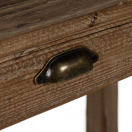 Consolă din brad rustic – cu sertar și raft decorativ [6]