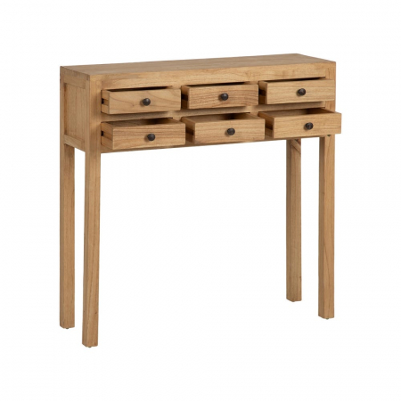 Consolă lemn mindi cu 6 sertare – vedere frontală compactă [2]