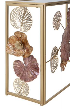 Consola Redy aurie cu flori 3D stil Glam | CreativDeco [4]