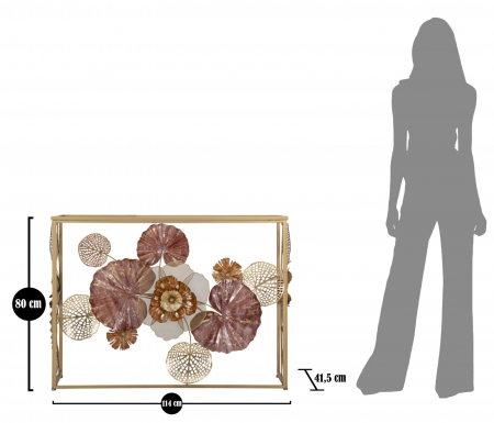 Consola Redy aurie cu flori 3D stil Glam | CreativDeco [7]
