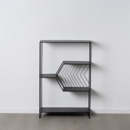 Consola metalica cu rafturi, metal negru