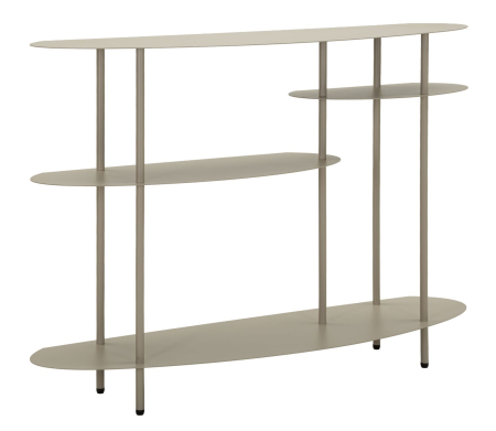 Console - Consolă metalică modernă cu polițe ovale finisaj gri taupe