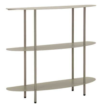 Console - Consolă metalică cu polițe ovale pe trei niveluri finisaj gri taupe