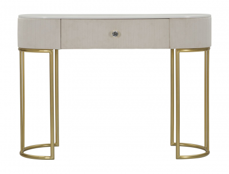 Consola catifea crem cu baza aurie Montpellier | creativdeco.ro [2]