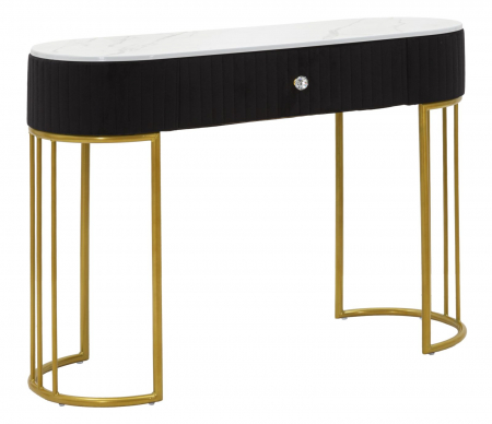 Masute de toaleta - Consolă Montpellier catifea Negru Auriu | CreativDeco.ro