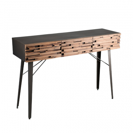Console - Consolă negru natural Coast din lemn cu sertare