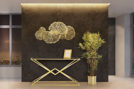 Consola metalica aurie cu blat negru Piramid | creativdeco [2]
