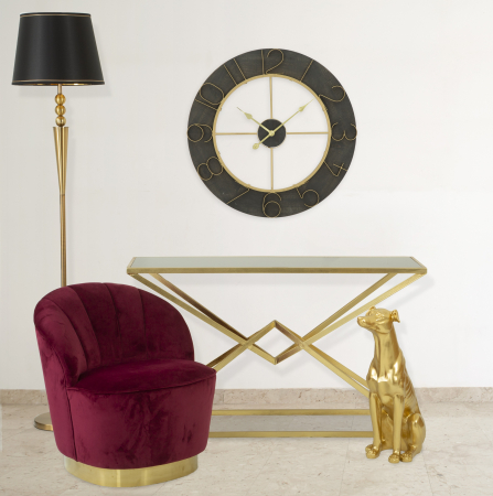 Consola metalica aurie cu blat negru Piramid | creativdeco [1]