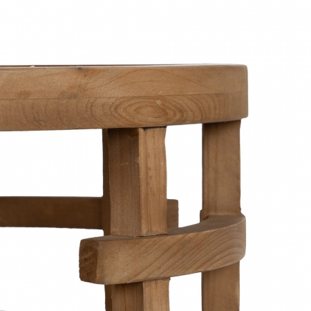 Consolă ovală lemn natur Ixia – vedere frontală artistică [4]