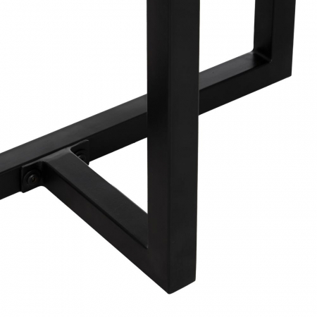 Consolă semirotundă Ixia – mango honey și structură metalică – vedere frontală [5]