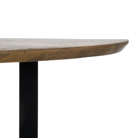 Consolă semirotundă Ixia – mango honey și structură metalică – vedere frontală [4]