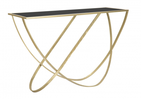 Consola Ring Glamour aurie cu blat sticla | CreativDeco [3]