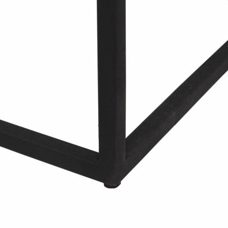 Consolă travertin Ixia – piatră maro cu nervuri și cadru metalic negru – vedere frontală [6]