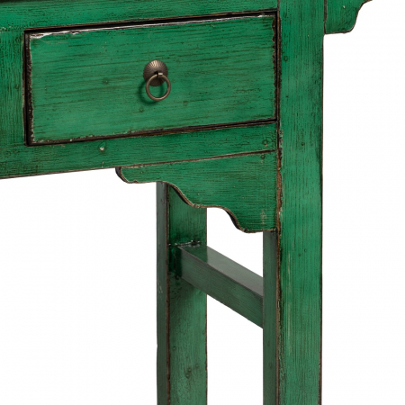 Consola Verde Antichizata din Lemn de Pin - Accente Vintage CreativDeco [6]