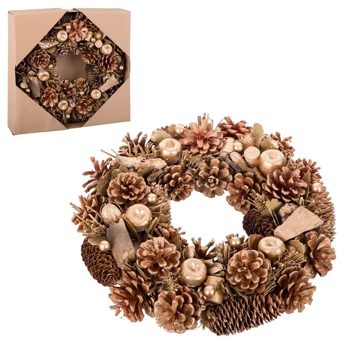 Coronita CreativDeco - Decoratiuni aurii Craciun elegante