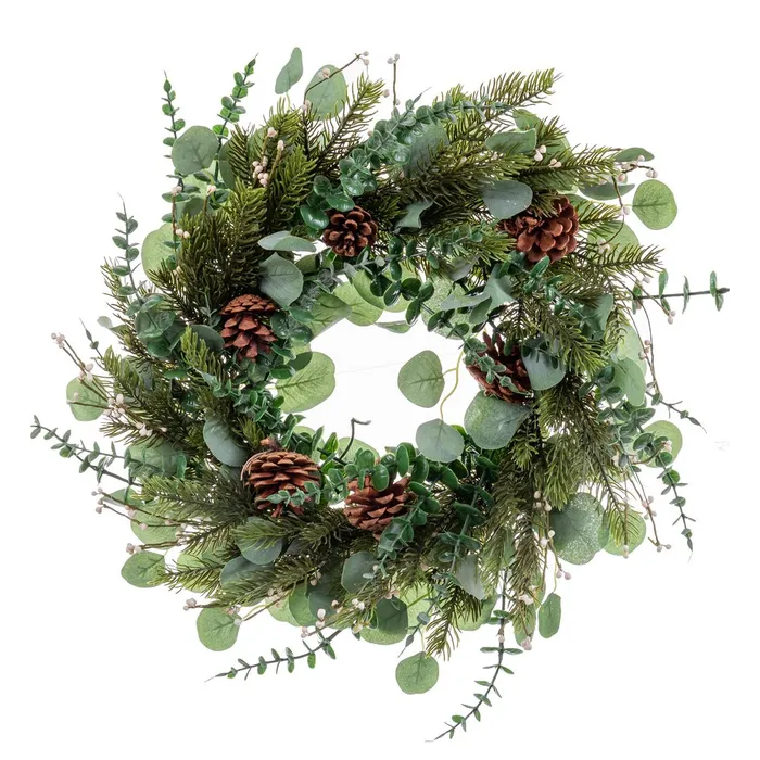 Obiecte decorative - Coronita Verde cu Frunzis CreativDeco - Accesoriu Festiv pentru Usa de Intrare
