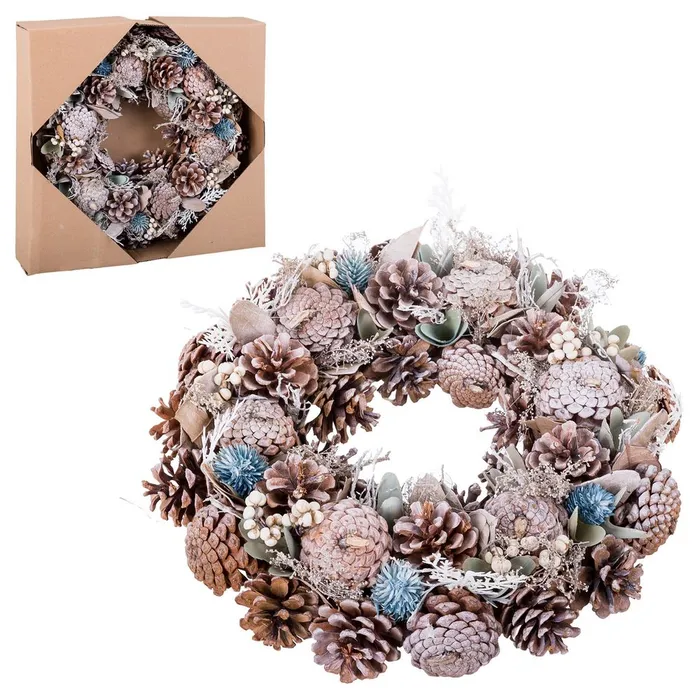 Obiecte decorative - Coronita CreativDeco - Flori si frunze decor Craciun