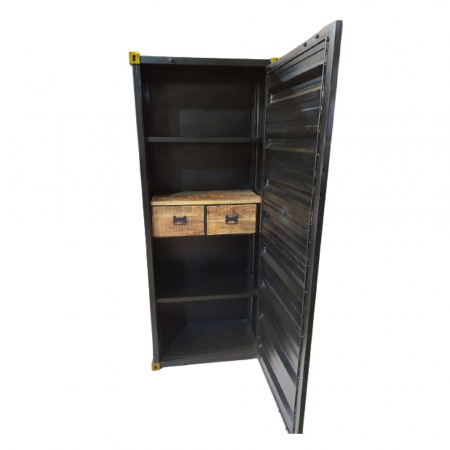 Corp de depozitare Container – design container metalic, negru mat și accente aurii [1]