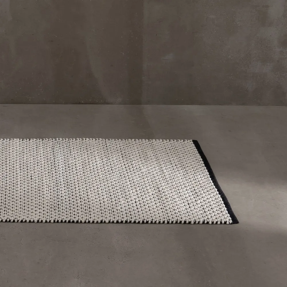 Textile - Covor Alb-Negru Decorativ din Lana | Covoare de Lux