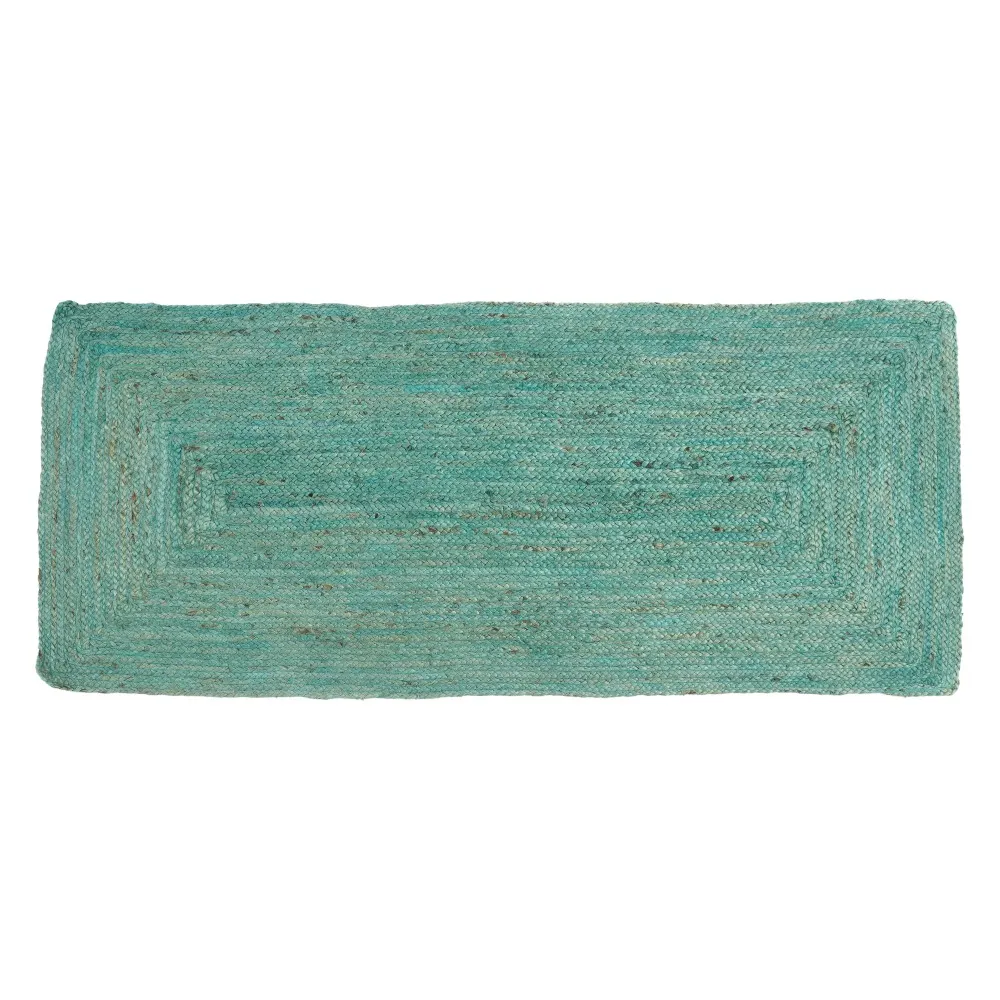 Textile - Covor dreptunghiular albastru iuta | Covoare relaxante dormitor