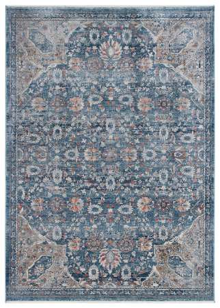 Textile - Covor oriental geometric albastru|Covoare elegante premium