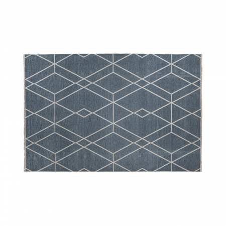 Textile - Covor albastru geometric|Covoare contemporane mari