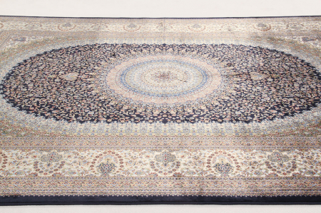 Covor persan bleumarin mare Qoum Shah|Covoare orientale de lux [2]