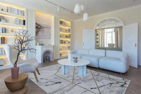 Covor modern aspect marmura alb gri|Covoare moderne premium [1]