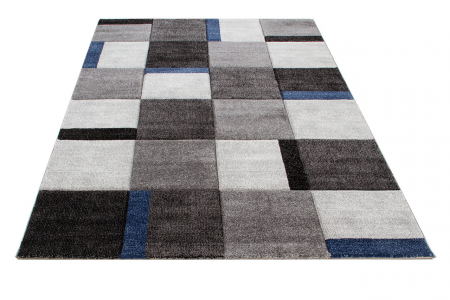 Covor contemporan geometric gri-albastru|Covoare moderne premium [1]