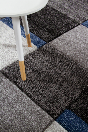 Covor contemporan geometric gri-albastru|Covoare moderne premium [7]