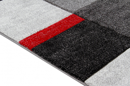 Covor contemporan geometric gri-rosu|Covoare moderne premium [4]