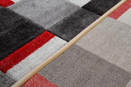 Covor contemporan geometric gri-rosu|Covoare moderne premium [6]