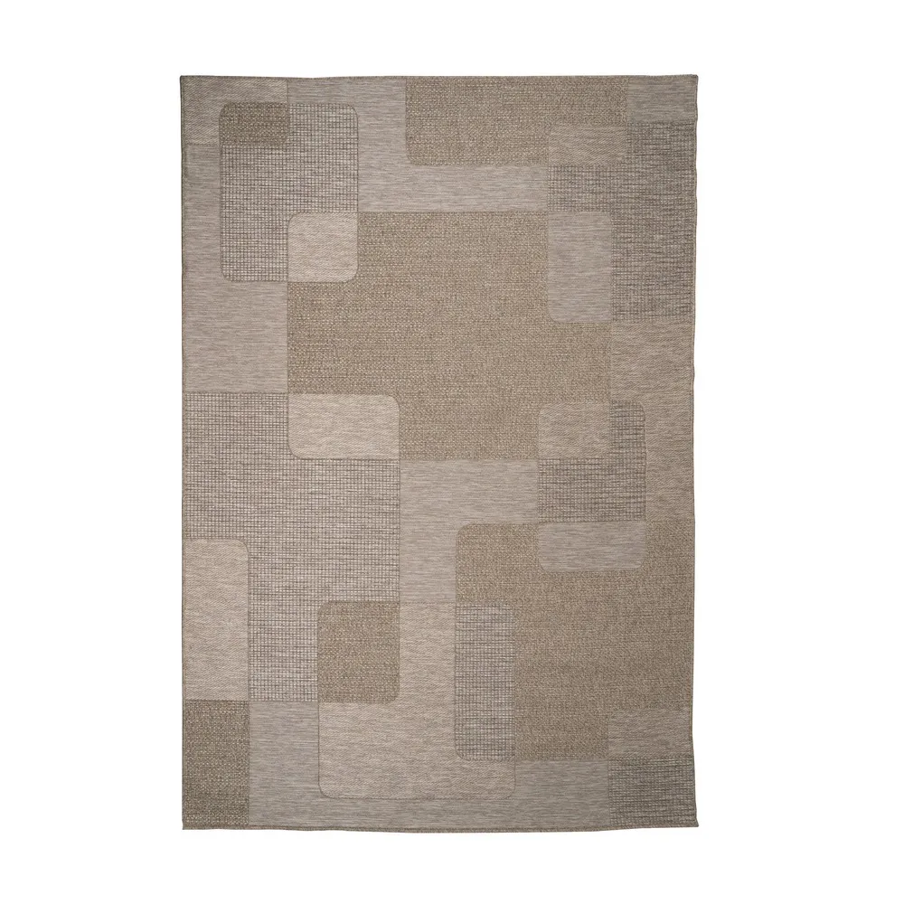 Textile - Covor exterior geometric bej mare | Covoare moderne
