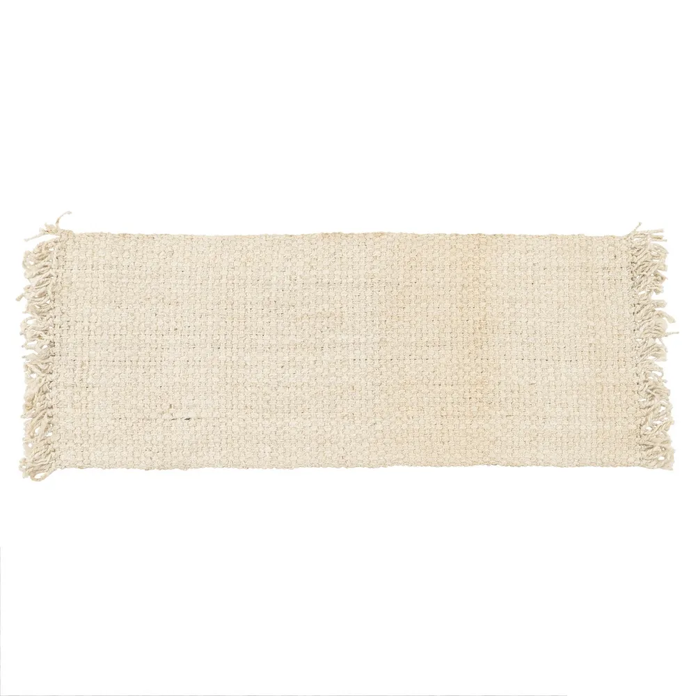 Textile - Covor iuta decorativ cu franjuri | Covoare texturate elegante