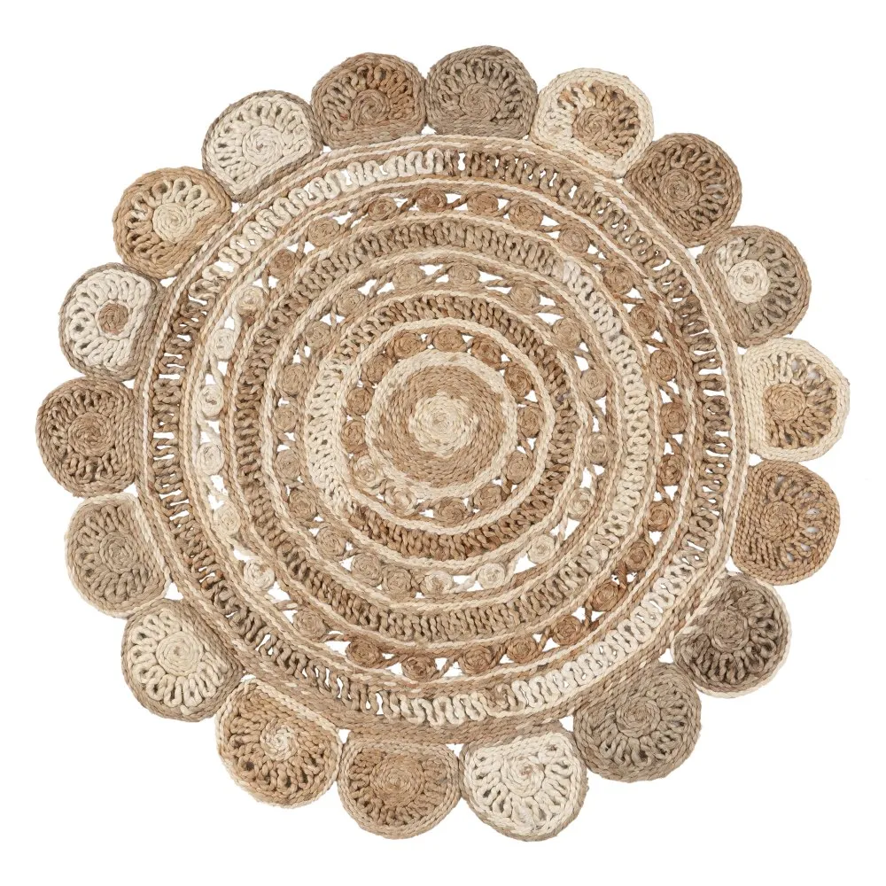 Textile - Covor rotund mandala - Covoare artizanale unice