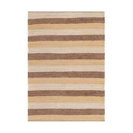 Textile - Covorul din bumbac cu dungi în tonuri naturale