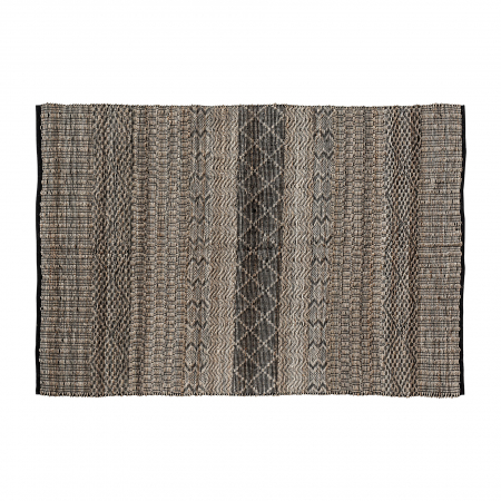 Covoare - Covor vintage bumbac si canepa|Covoare retro negru si natural