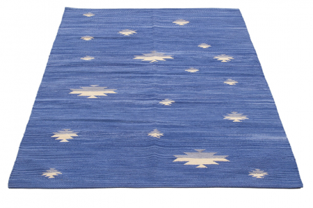 Covor albastru pentru living|Covoare moderne din bumbac [4]
