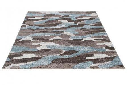 Covor modern camuflaj albastru deschis-gri|Covoare contemporane premium [7]