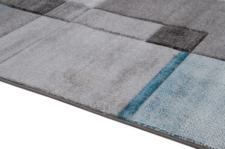 Covor modern geometric albastru deschis-gri|Covoare contemporane premium [4]