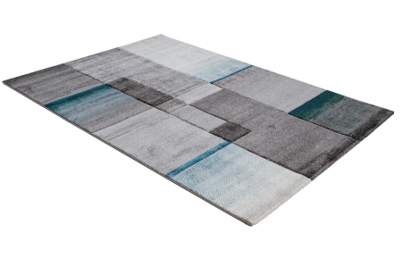 Covor modern geometric albastru deschis-gri|Covoare contemporane premium [2]
