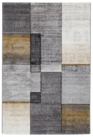 Textile - Covor modern geometric galben-gri|Covoare contemporane premium