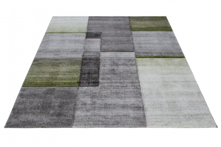 Covor modern geometric verde-gri|Covoare contemporane premium [1]